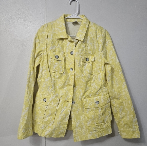 CAbi Jackets & Blazers - Cabi Yellow And White Button Blazer With Built In Shoulder Pads!
